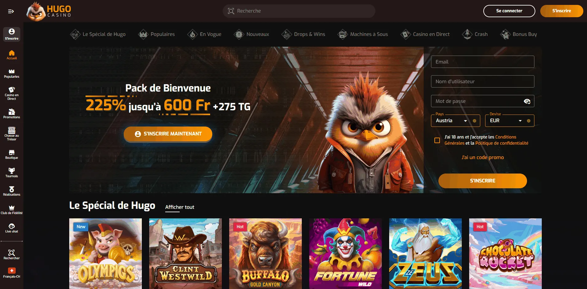Casino en ligne Hugo